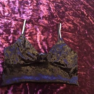 black velvet crop top